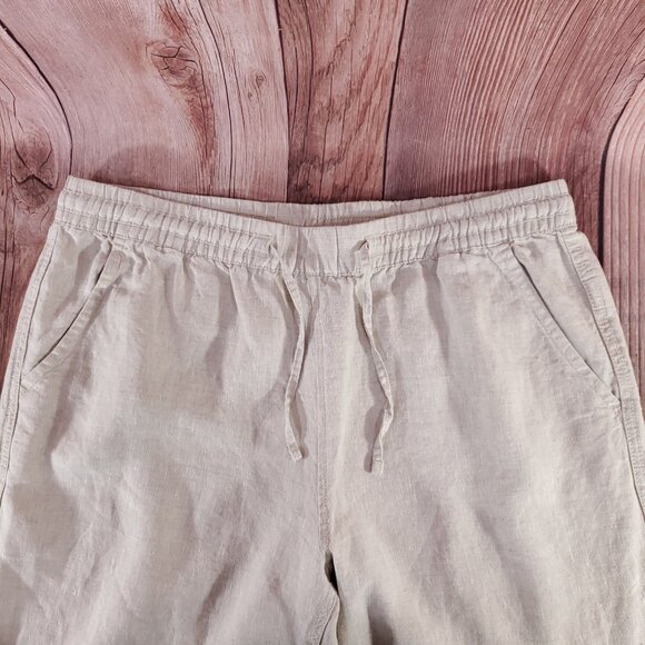 LL Bean Womens Size 16 M/T Premium Washable Linen Pull-On Pants Beige Oat 506767 - Picture 5 of 13